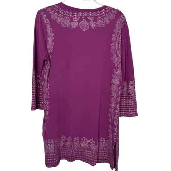 Vintage Lucky Brand Purple Boho Hippie Blouse Top Tunic Size Medium - Picture 3 of 11